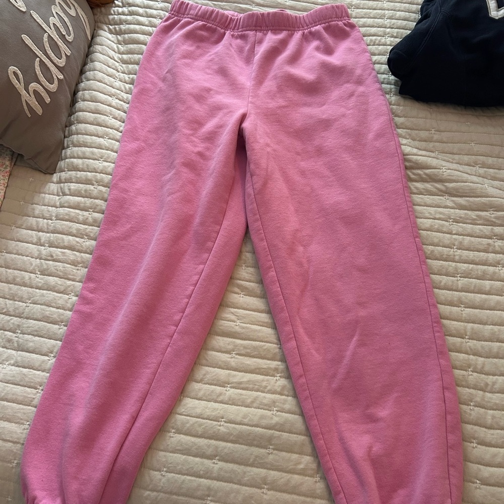PacSun Pink Track Pants Cozy Fleece Elastic Waist